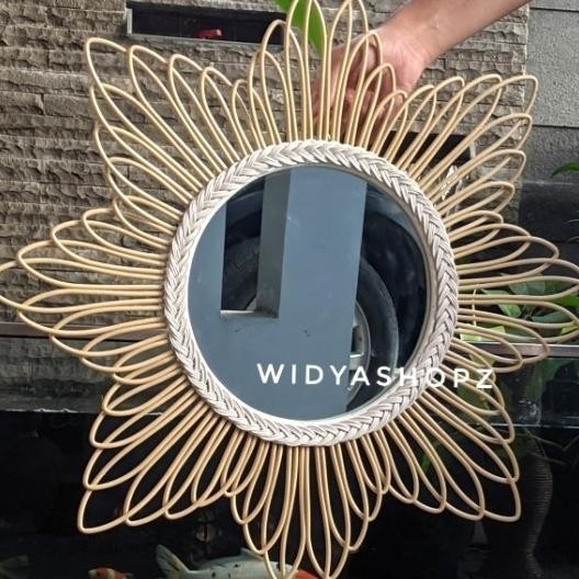 Kaca Cern Rotan Sintetis Hiasan Dinding Kerajinan Furniture Unik