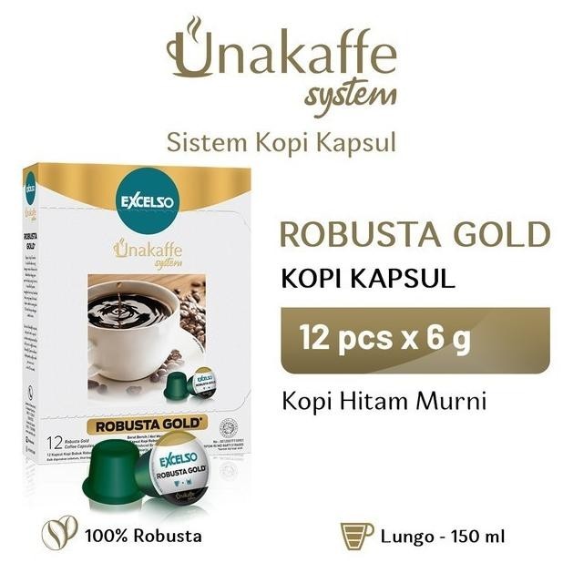 

Excelso Unakaffe Robusta Gold - Kopi Kapsul-Capsule Coffee (12X6Gr)