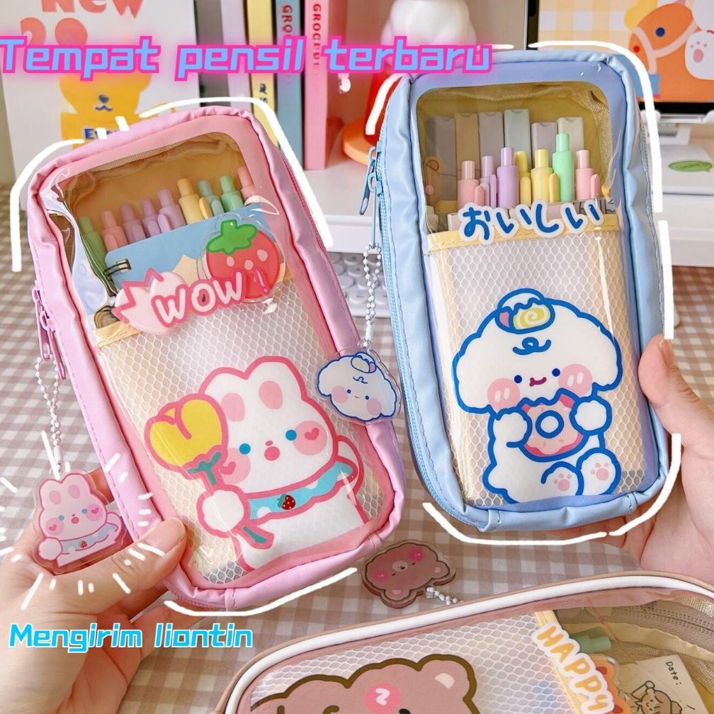 

BISA COD Dilengkapi dengan liontinPencil Case Kotak Pensil Cute Tempat Pencil Fashion Korea Tempat Alat Tulis Kawaii Pencil Tempat Pensil Lucu Anak Cases Large Capacity Box for Girls Office Student Stationery Organizer fbx-4