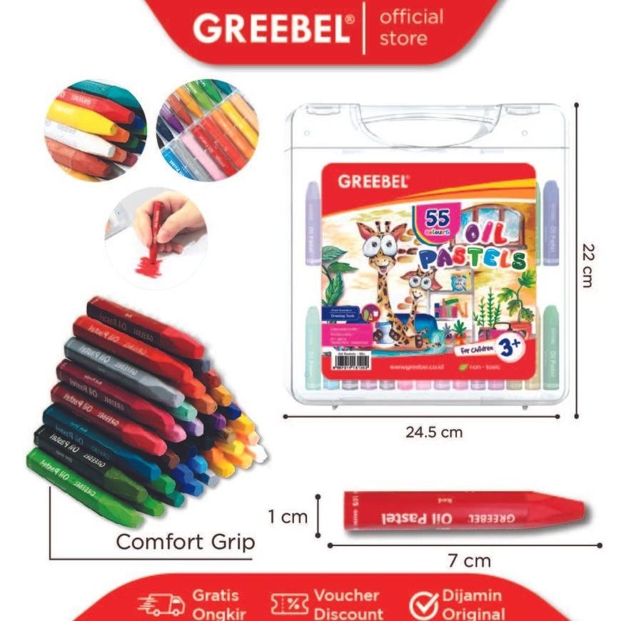 

Hot Crayon Greebel 55 Warna / Oil Pastel Greebel 55 Warna 8.8