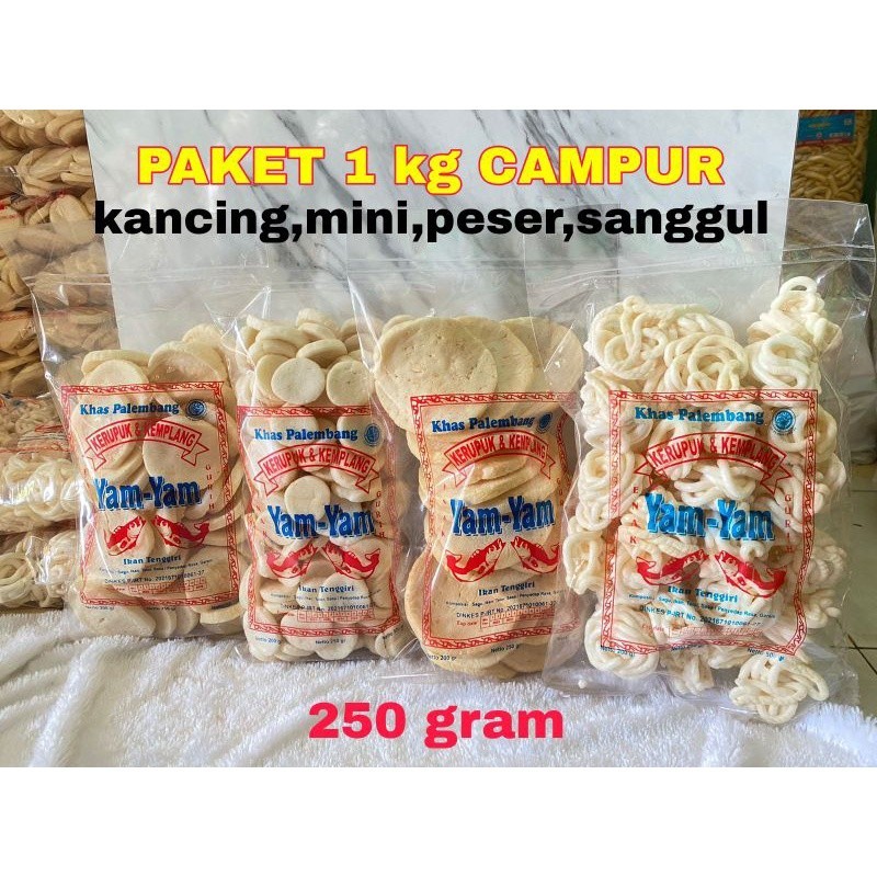 

PAKET 1 KG KERUPUK KEMPLANG CAMPUR IKAN SUPER TENGGIRI ASLI PALEMBANG