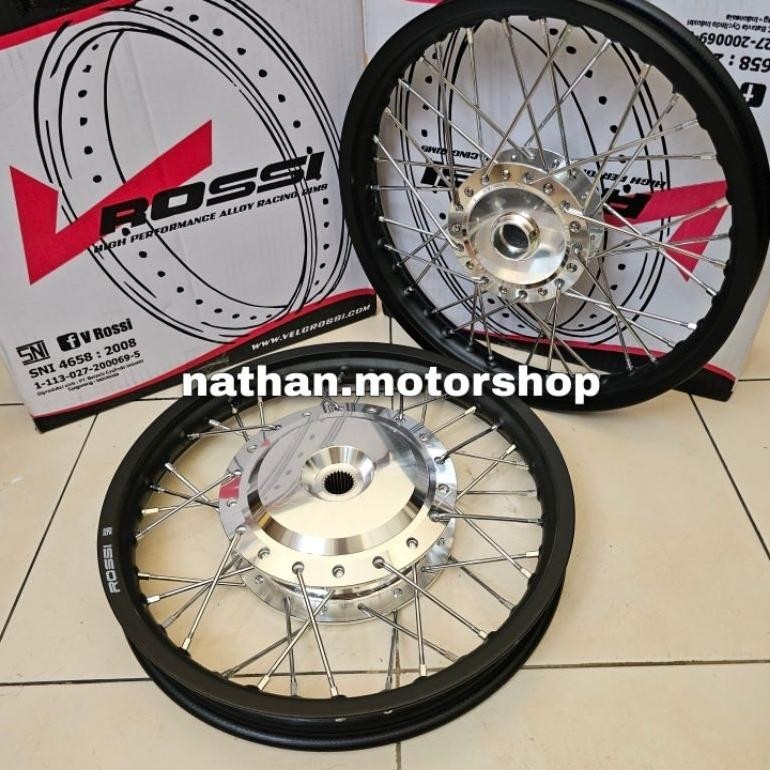 DFR Velg Velk Honda Ring 14 Vario125/150 Beat Genio Scoopy Depan Belakang Ring 14 Rossi Hitam TERLAR