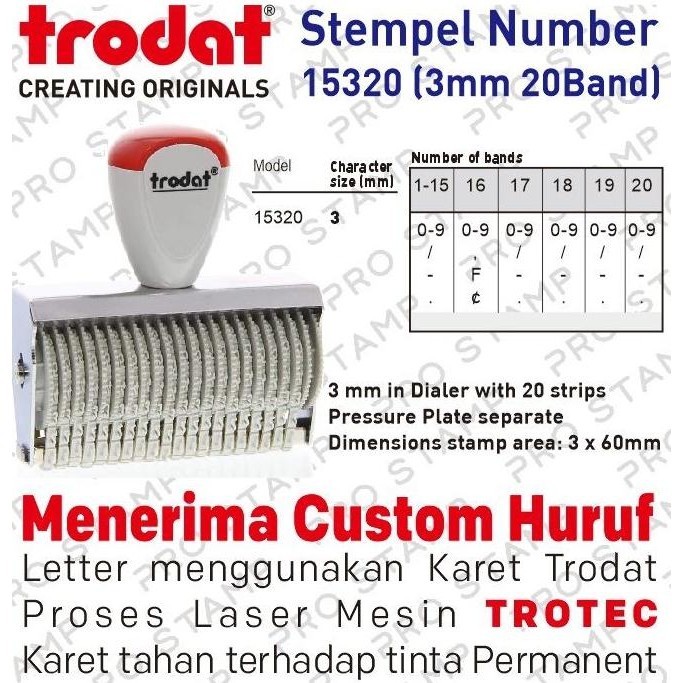 

Special Price!! Stempel Angka Manual 20 Digit 3Mm Trodat 15320