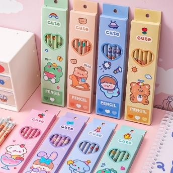 

fx-23 Pensil Cute 1 Set Isi 6pcs Dengan Penghapus / Alat Tulis Sekolah Anak 6in1 Pensil Bergambar Karakter Unik Lucu Berkualitas