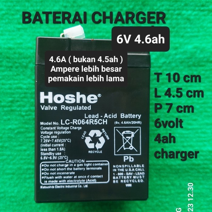 Aki Accu Baterai 6V Charger 6V4.5Ah 6V4.6Ah 4.5Ah 4.6Ah 4V4Ah 4V 4Ah