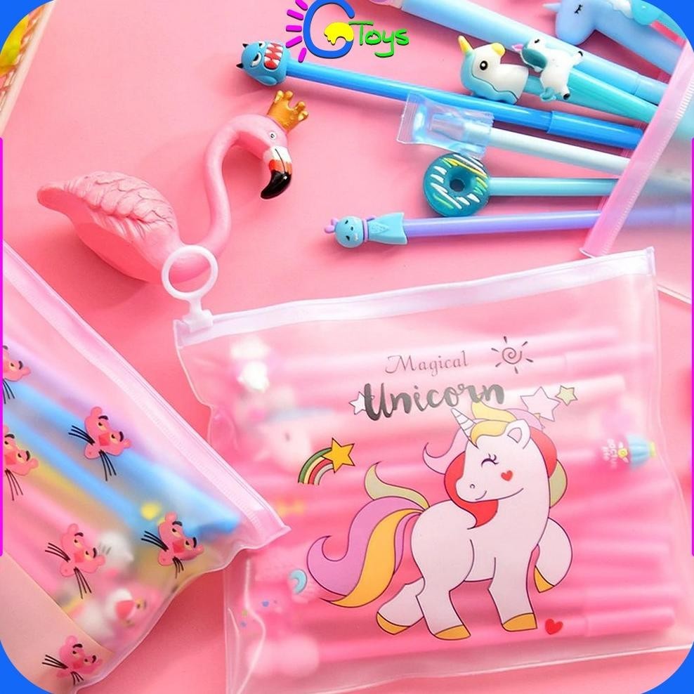 

Ex45 CR-A15 Pulpen Gel Karakter Lucu Set Isi 20PCS Pena FREE Zipper Pouch Tempat Pensil Transparan Murah Sale