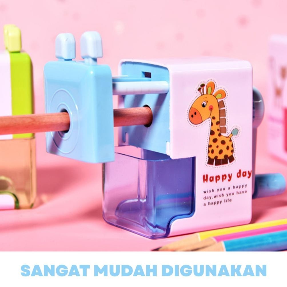

Hot Sale [READY] Aimilo Rautan Serutan Pensil Putar Gaya Kartun Sharpener Rautan Meja 4 Warna Murah