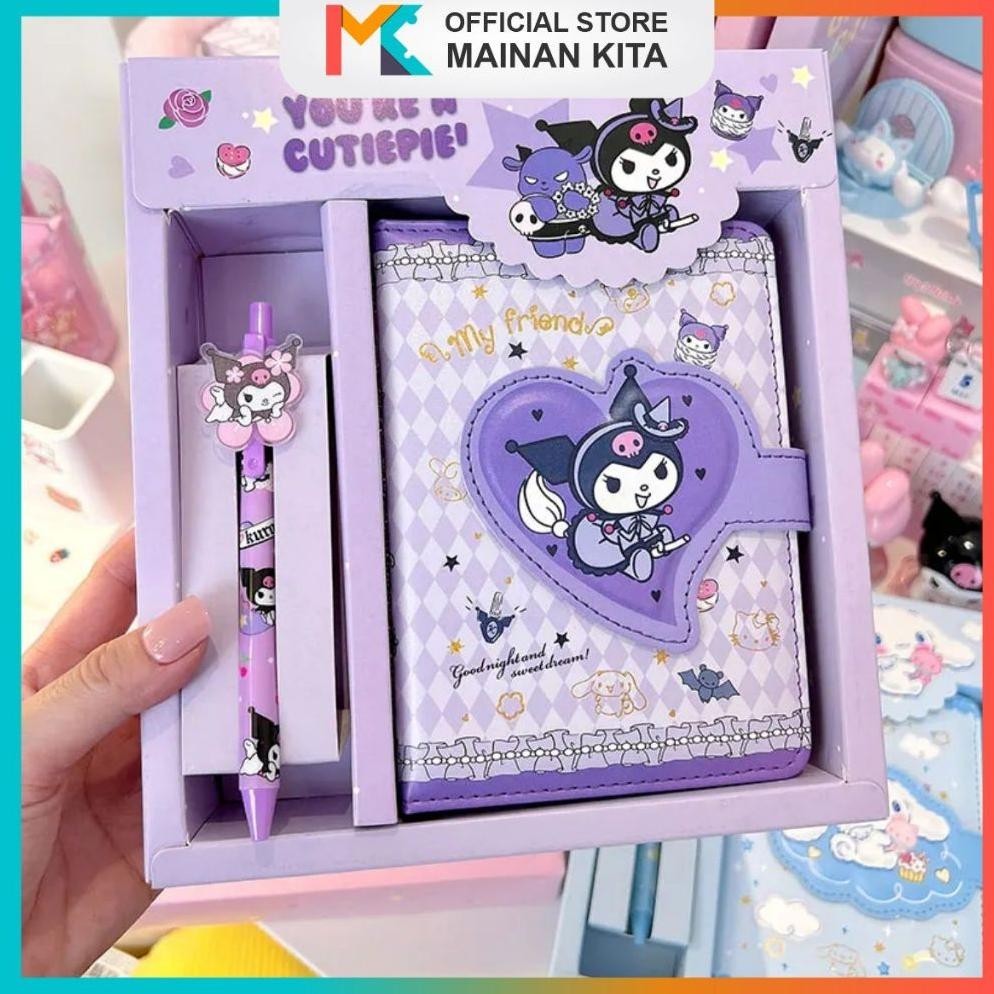 

By05 MK613 Notebook Sanrio Magnet Buku Tulis Anak 2 in 1 Gift Set Cute Kuromi Cinnamoroll Melody Sale