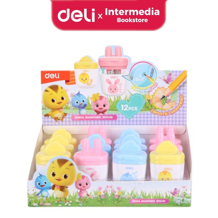 

Deli Rautan ER01300 Pensil satu lubang 8mm 3 Warna