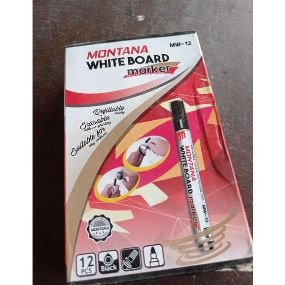 

Promo Hemat! (1box)Spidol Whiteboard Marker Montana Hitam Biru merah / spidol bisa dihapus / spidol isi ulang Viral