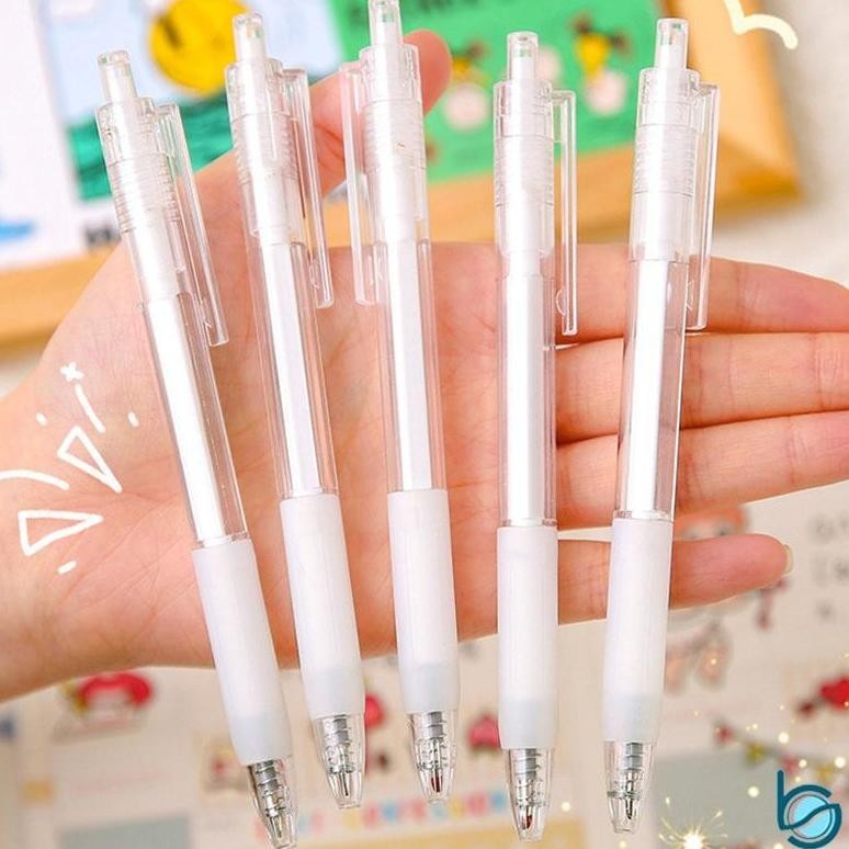 

qw-45 Pulpen Sederhana Muji Style Transparan 0.5mm Black Ink Signature Gel Pen - Best Stationary Viral