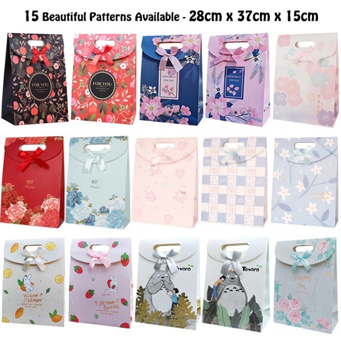 

MURAH 37x28x15 Premium Goodie Bag Hampers / Paper Bag Motif / Tas Kado Gift