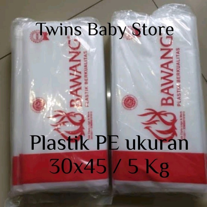 

HARGA DISKON plastik pe bawang uk 30x45 / plastik pe bening uk 5kg isi 5 bks