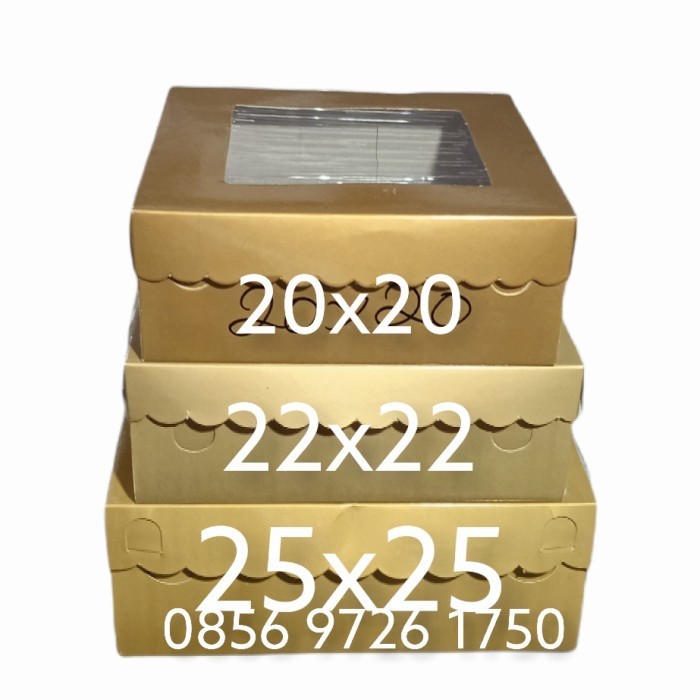

SALE Dus Box gold emas Kaca Bermacam varian (20x20) (22x22) (25x25) (KUE)