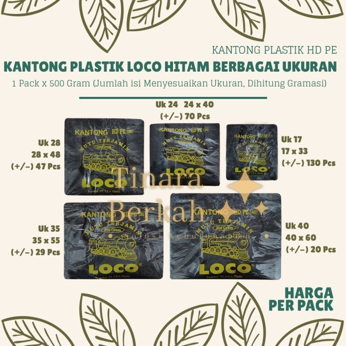 

TERMURAH Kantong Plastik LOCO Hitam Tebal / Plastik Packing / Berbagai Ukuran