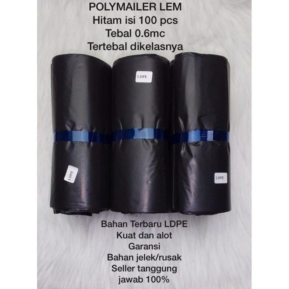 

BRG BARU Plastik polymailer 30x40 cm hitam isi 100 pcs bahan LDPE tebal 0.6 mc