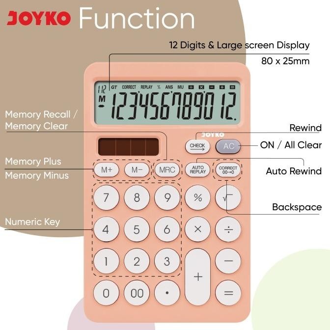 

Calculator Kalkulator Joyko CC-64CO 12 Digits Check & Correct H24S
