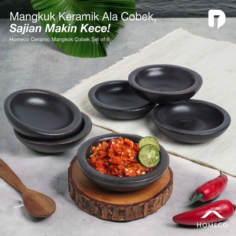 Homeco Ceramic Mangkok Cobek Set of 6