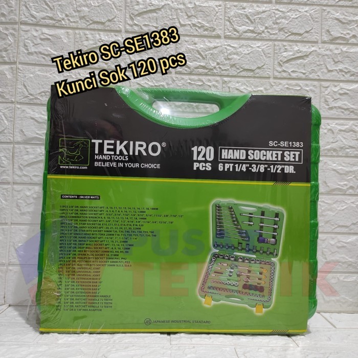 KUNCI SHOCK TEKIRO SET 120 PCS 6 PT" 1/2 3/8 1/4-KUNCI SOK LENGKAP - S