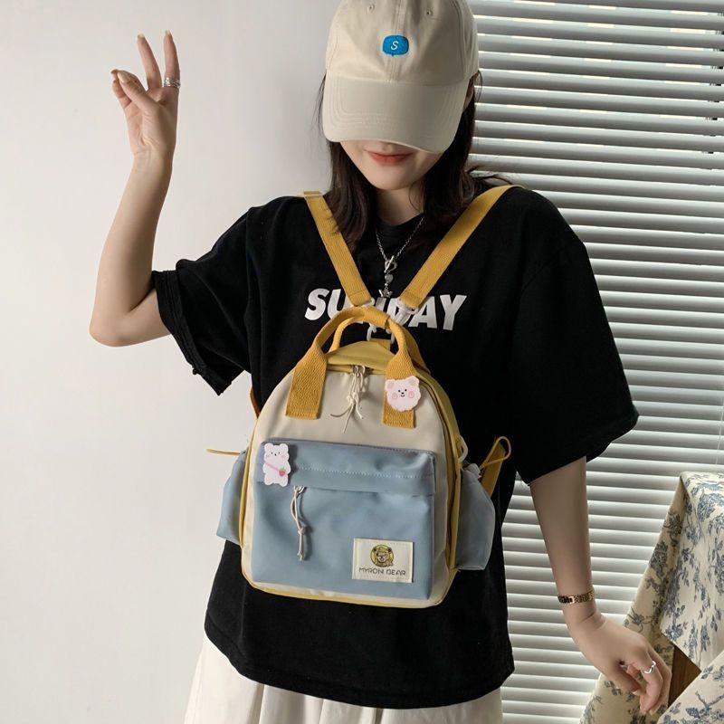 Ransel Wanita Tas Kecil Penggunaan Ganda Tas Crossbody Ransel Perjalanan Kecil Tas Popok Bayi
