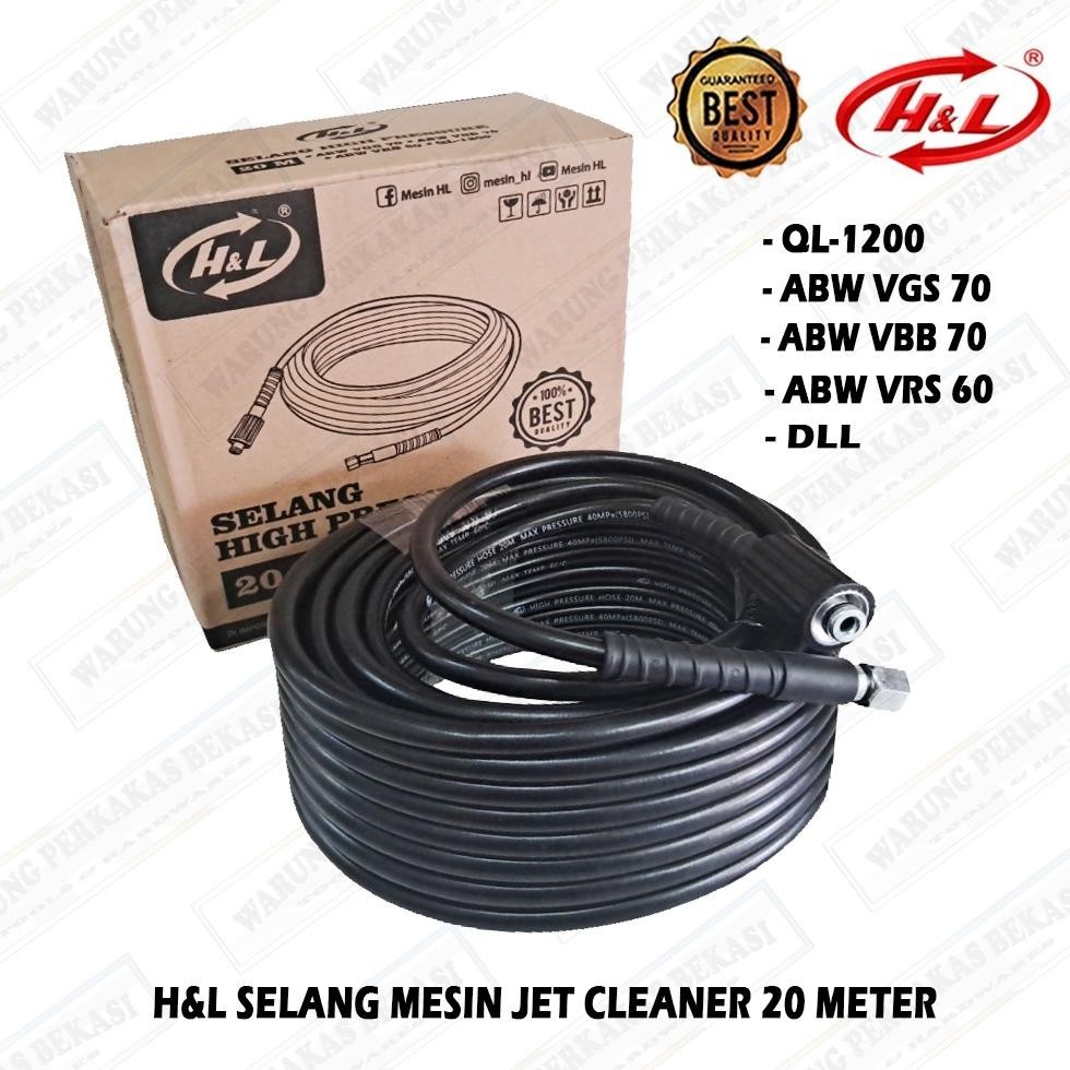 H&L Panjang 25 20 15 Meter Selang Mesin Steam Jet Cleaner High Pressure Washer Listrik Spare part Se