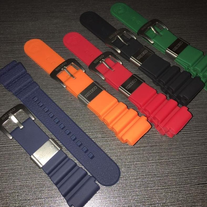 ORIGINAL STRAP TALI JAM RUBBER/KARET SEIKO Silicone Tali Jam Tangan Seiko Diver 22mm warna lengkap h