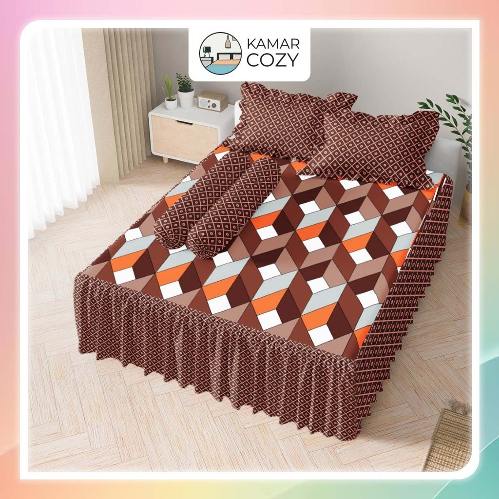 Sprei Kintakun Set Rumbai 160x200 / 180x200 Valeska Queen / King Dluxe Aesthetic 39 cm Estetik / Min