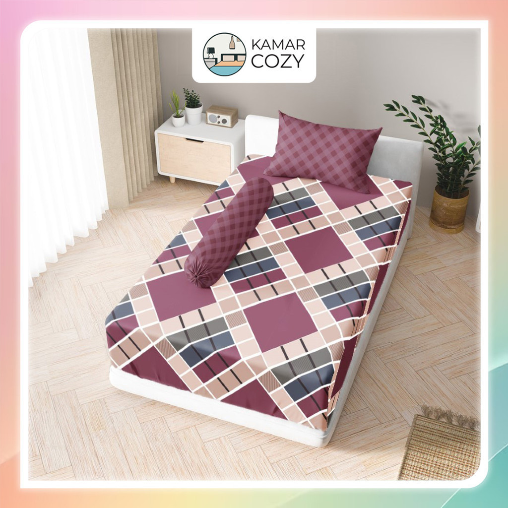 Sprei Kintakun Set Fitted Single 90x200 / 100x200 / 120x200 Zanetta Dluxe Aesthetic Tinggi 25 cm Est