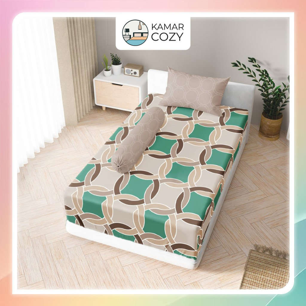 Sprei Kintakun Set Fitted Single 90x200 / 100x200 / 120x200 Zanaira Dluxe Aesthetic Tinggi 25 cm Est