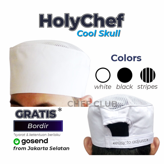 Chef Hat Cool Sejuk Topi Chef Topi Kitchen Holychef Cool Skull