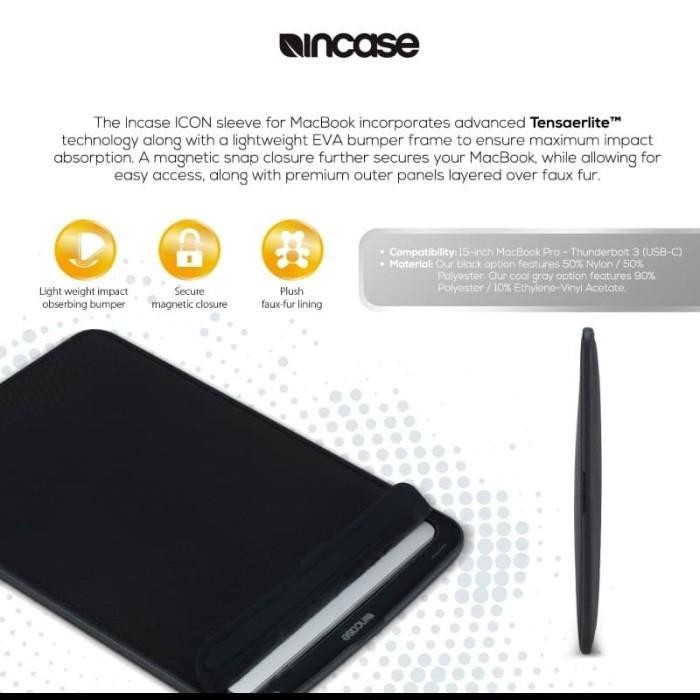 INCASE ICON SLEEVE MACBOOK PRO 13 INCH THUNDERBOLT3 USB-C / MACBOOK PRO 13 AIR RETINA (INMB100265-BL