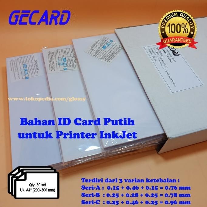 

PVC BAHAN ID CARD PUTIH 50 SET
