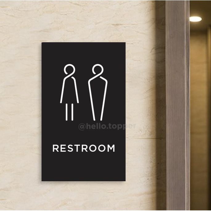 

Toilet Sign Acrylic Modern 15x25 | Sign Board Acrylic | Papan Sign