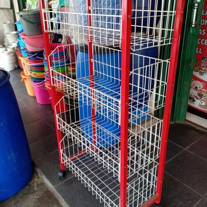 TERJAMIN Rak Roda Rak Ciki Rak Chiki Display Serbaguna