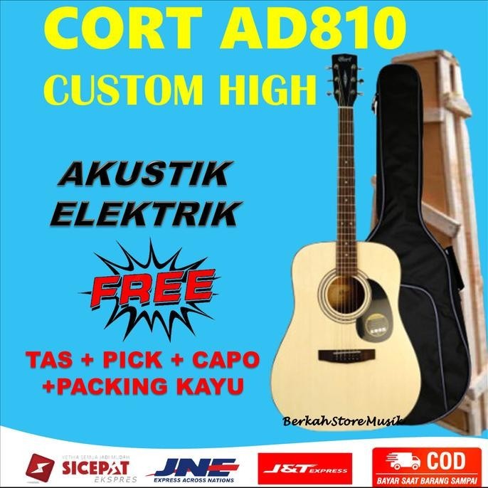 Gitar Cort Ad810 Custom High Akustik Elektrik Tunner 7545R Premium