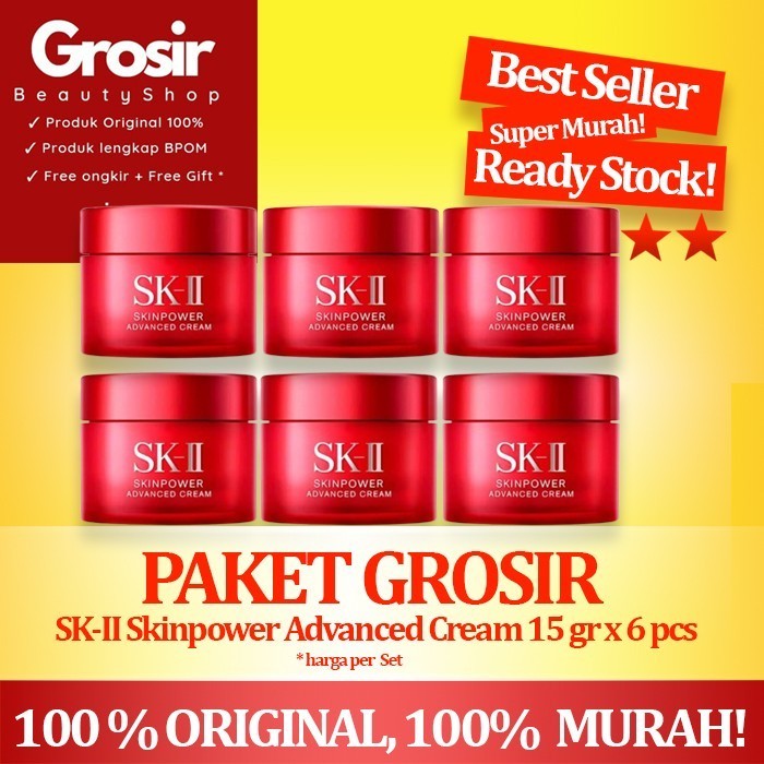 SK-II SKII SK II Paket Grosir Skinpower Advanced Cream 15 gr x 6 pcs