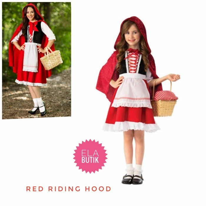 Halloween Kostum Red Riding Hood--Si Tudung Merah-Jubah
