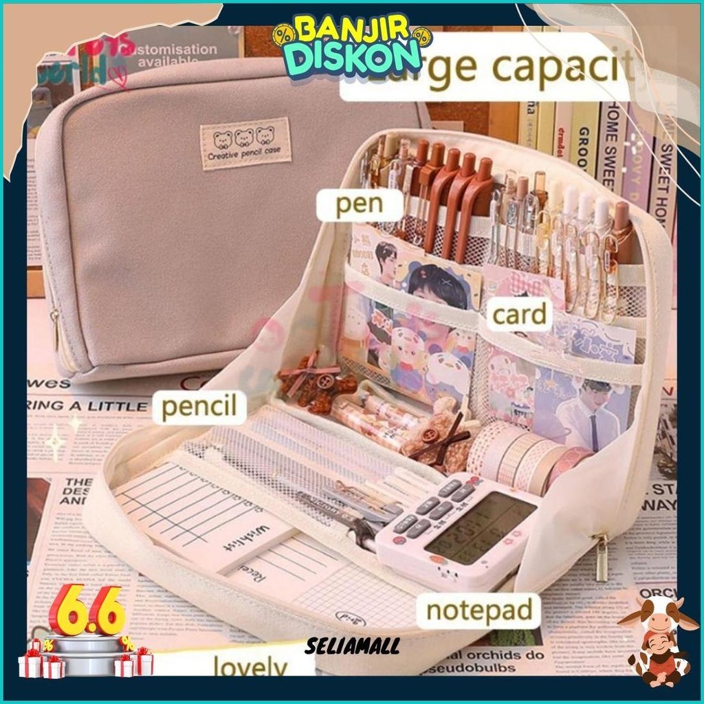 

(Promo) Tempat Pensil Alat Tulis Kreatif Multifungsi Tas Perlengkapan Kantor Dan Anak Sekolah | Kotak Pensil Perlengkapan Kantor Stationary Bag (Ready|Cod|Murah)