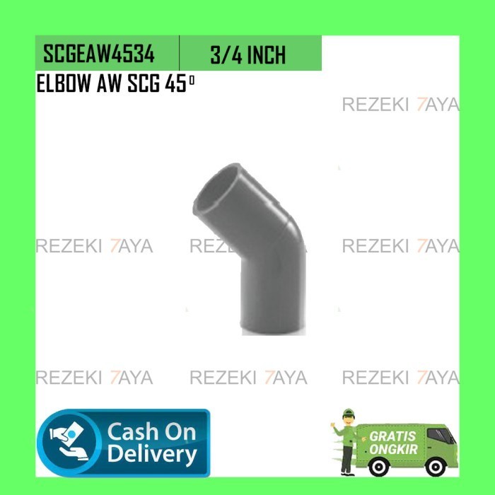 ELBOW AW 45° 3/4 INCH FITTING PIPA AIR PVC SCG SAMBUNGAN SOKET KNEE 45 DERAJAT 3/4INCHI