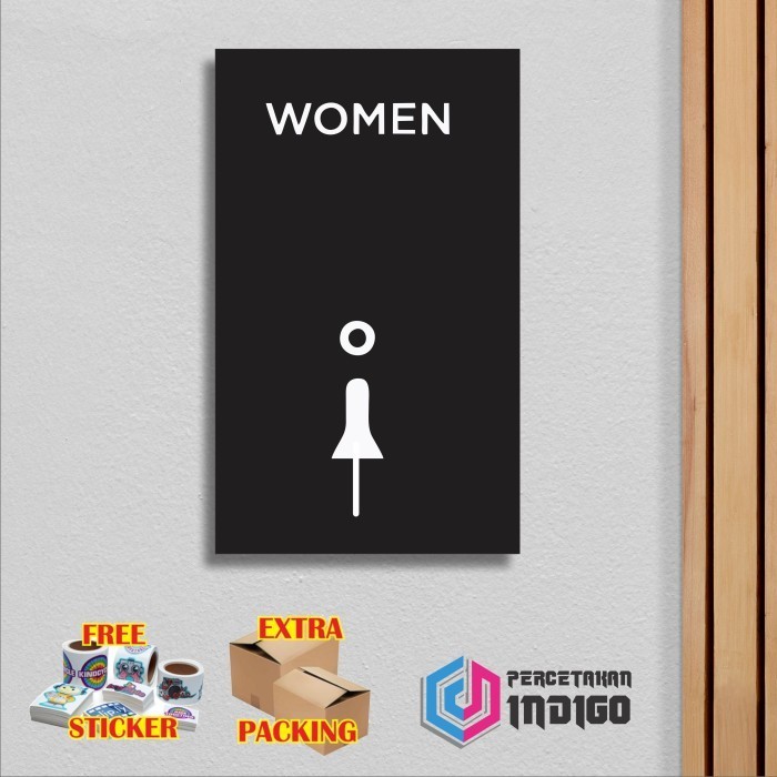 

Terlaris Papan tanda sign board akrilik 15cmx25cm Toilet women wanita Elegan