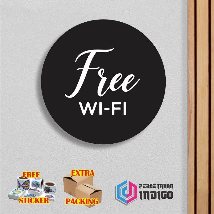 

Terlaris Papan tanda sign board Bulat Free Wifi Keren