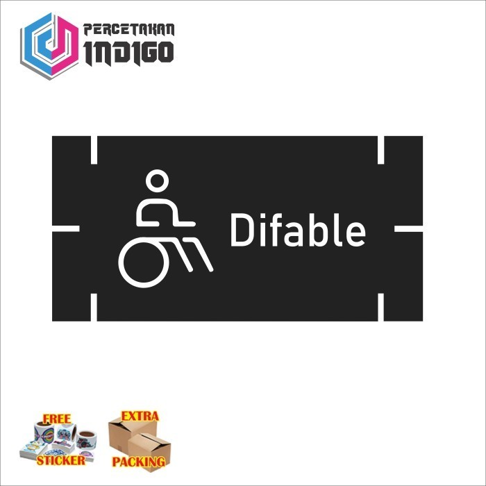 

Murah sign papan akrilik acrylic hitam pazzle difable Elegan