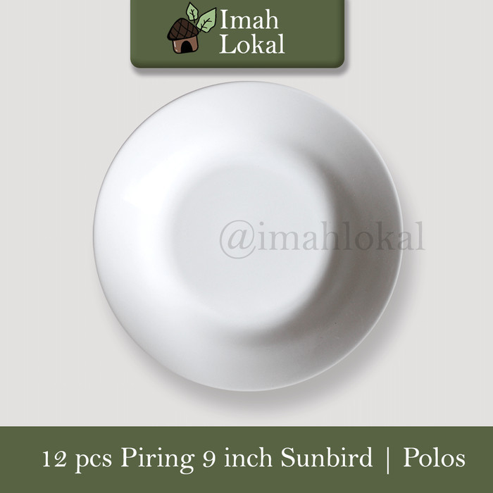 Ede 12 Pcs Piring Makan Putih Polos Sunbird