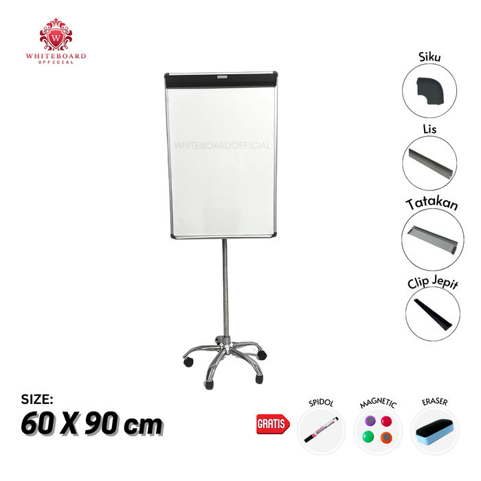 

Flipchart Roda / Flip Chart 60 x 90cm / Papan Tulis Presentasi Sakana