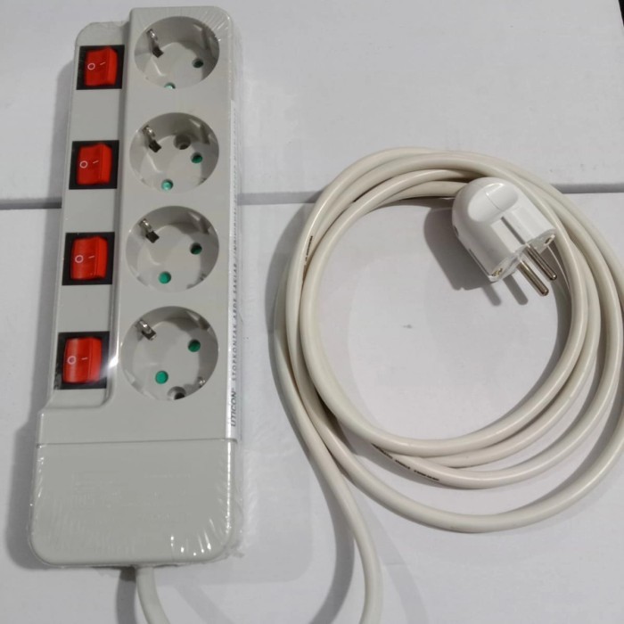Sam Eterna Kabel Rol Tembaga Steker Broco Stopkontak Uticon 4 Lubang