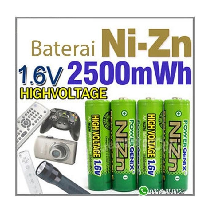 Baterai Powergenic Nizn 2500Mwh 1.6V Aa Rechargeable Ori