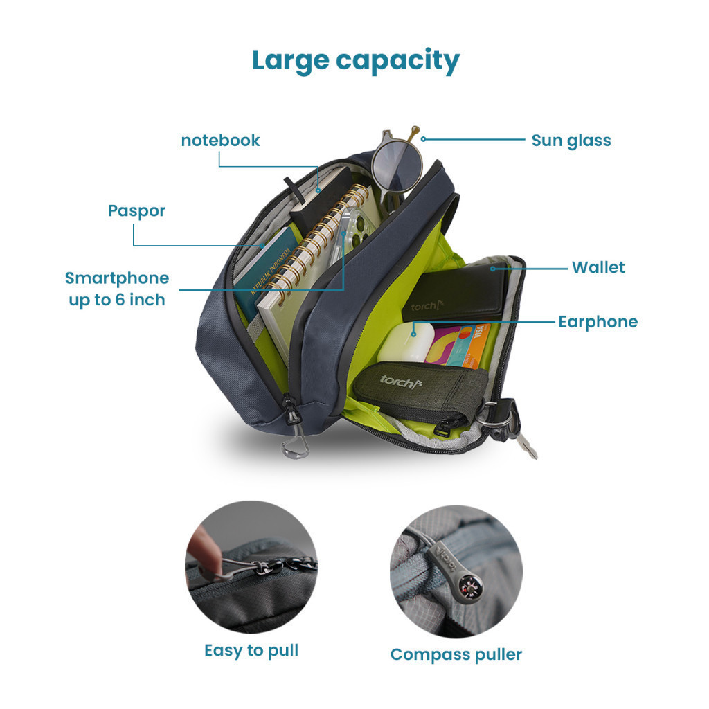 GARANSI TORCH Aichi Tas Pinggang Selempang Unisex KEKINIAN