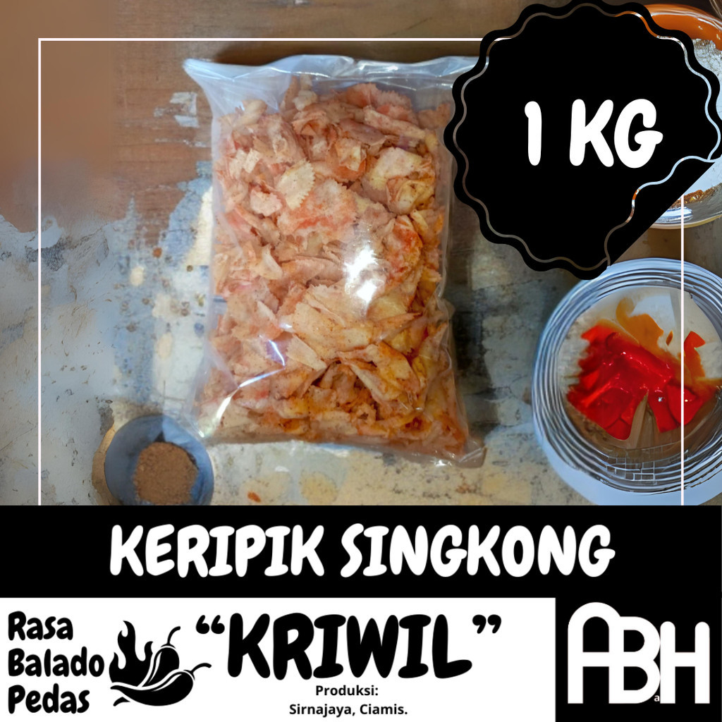 

ABaH Keripik Singkong Kriwil Rasa Balado Pedas 1000gr