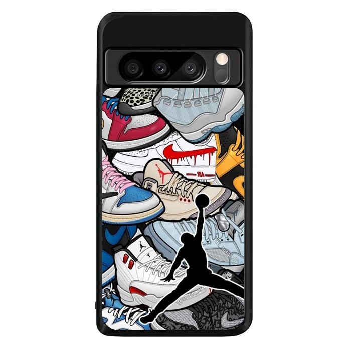 Hybrid Case Google Pixel 8 Pro 8 7 Pro 7 7A 6 Pro 6 6A 5 4 XL 4 4A 3 XL 3 3A Jordan Sneakers Printin
