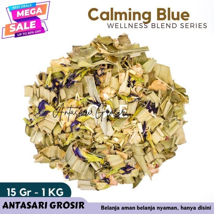 

CALMING BLUE | HERBAL BLEND LEMONGRASS GINGER PANDAN 15 GRAM - 1 KG TERBAIK!